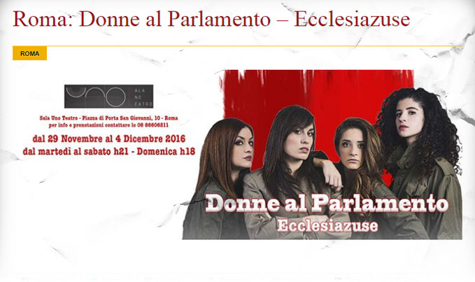 Ecclesiazuse Donne al Parlamento. Spettacoli-teatro