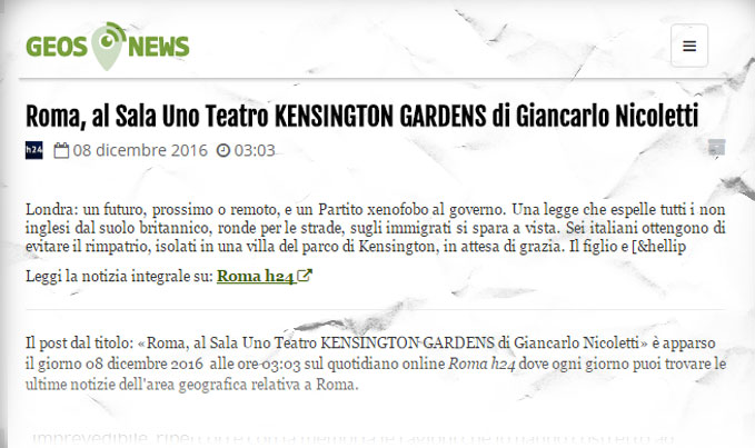 Kensington Gardens. Geos News